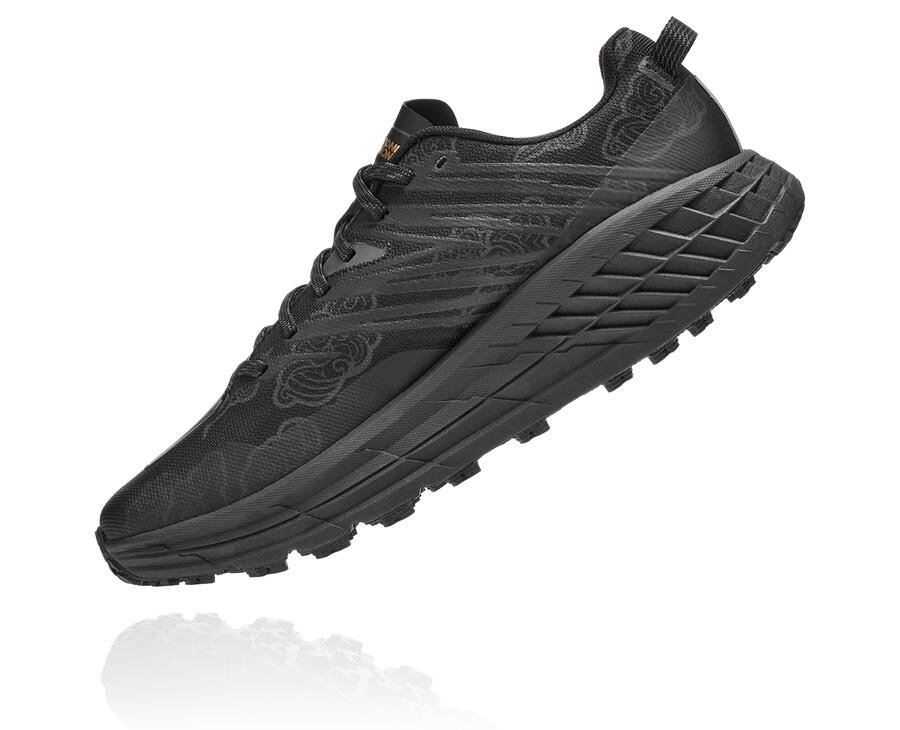 Trail Shoes Mens - Hoka One One Speedgoat 4 CNY - Black/Gold - KOTRFDC-45